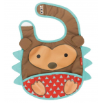 Skip Hop Zoo Tuck-Away Water-Resistant Baby Bib, Hedgehog