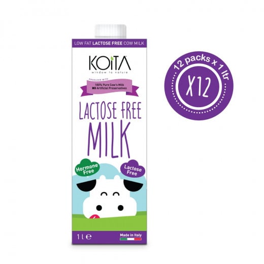 KOITA Low Fat Lactose Free Milk 1L - Pack of 12