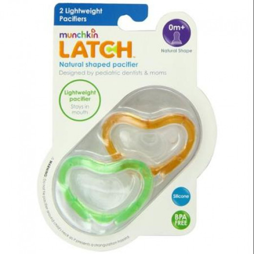 Munchkin Latch Pacifier 0+ - 2 Pack Green/Orange
