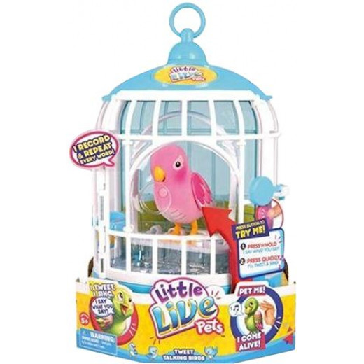 Little Live Pets Pink Bird With Cage Pretty Polly