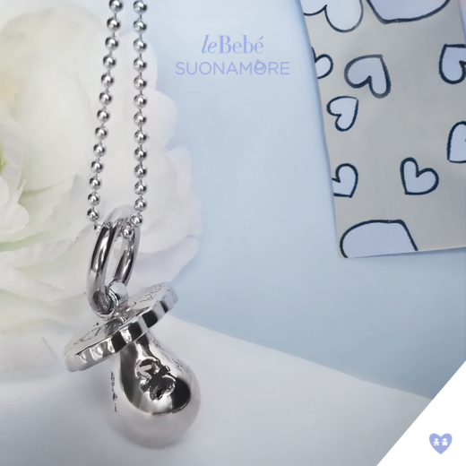 Le Bebe Silver Pacifier Plated Necklace