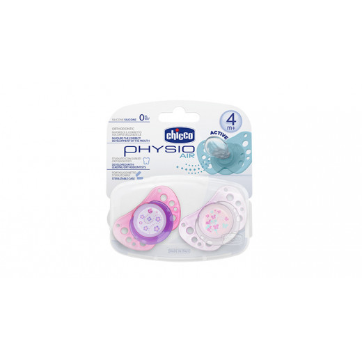 CHICCO Soother Physio Air silicone 4m + 2pcs Pink