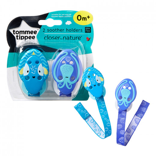 Tommee Tippee Closer to Nature Soother Holders x2- Octopus