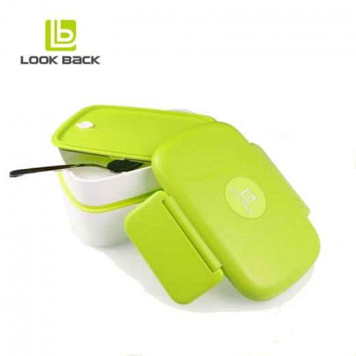 Look Back Lunch Box for Adults, Kids, 2 Layers, Leak Proof