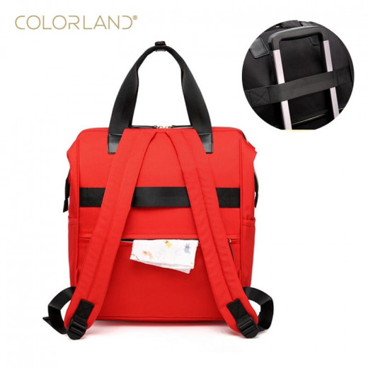 Colorland Zara Unisex Baby Diaper Backpack Water Resistant (Red)