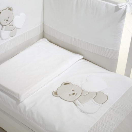 Baby Expert Bed Set 5pcs Tato - White/Dove-Grey
