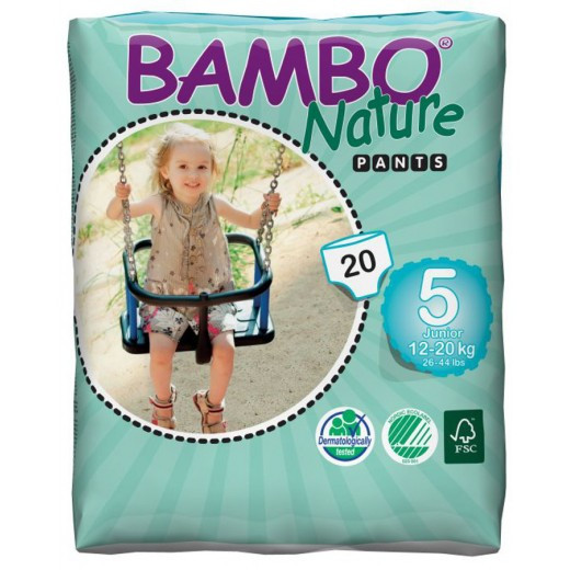 2x Bambo Nature Baby Training Pants Classic, Size 5 (12-20 Kg), 20 Count