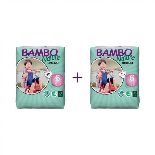2x Bambo Nature Baby Training Pants Classic, Size 6 (18+ Kg), 18 Count