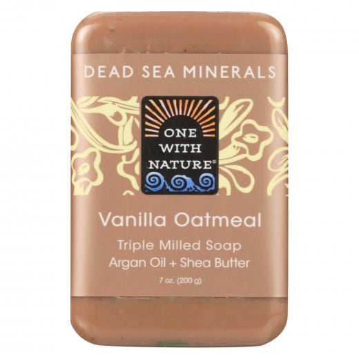 One With Nature Dead Sea Spa Triple Milled Mineral Soap Vanilla Oatmeal