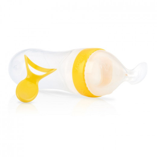 Nuby Squeeze Feeder With Slow and Fast Spoon 90ml - Yellow