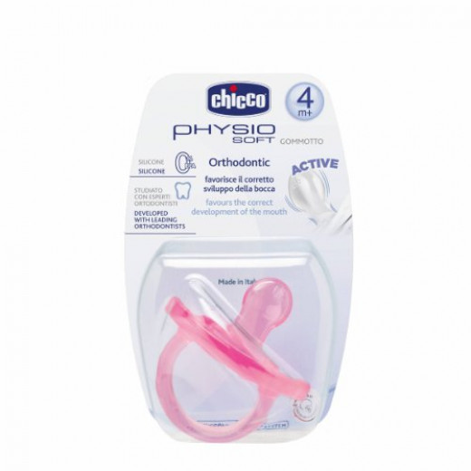 Chicco Physio Soft Soother Silicone (4M+) 1 Piece, Pink