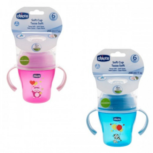 Chicco Soft Cup , Pink or Blue, (6M+) - Blue
