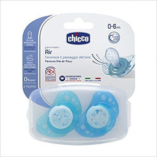 Chicco Physio Air Soothers (0-6M), Blue