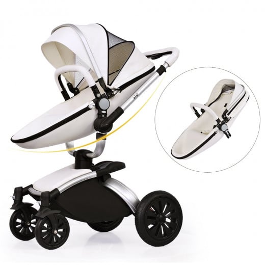 AiQi® Pushchair (3 in 1) Prams Travel System with Bassinet 360 Degrees - Angle