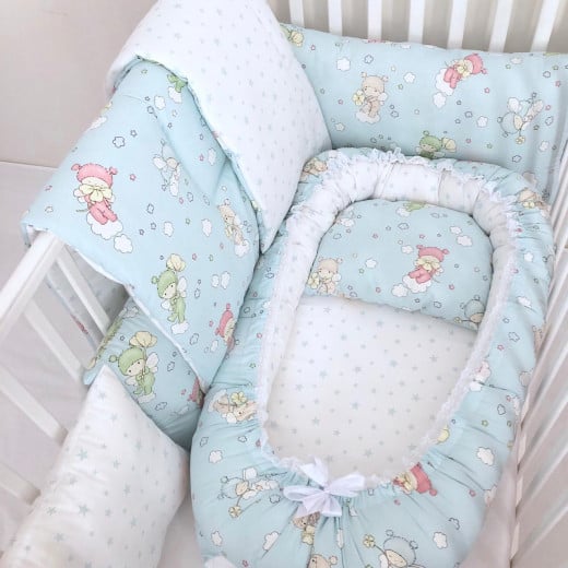 Anett Newborn Baby Bedding Set, Baby, Sky Blue to Pale Green