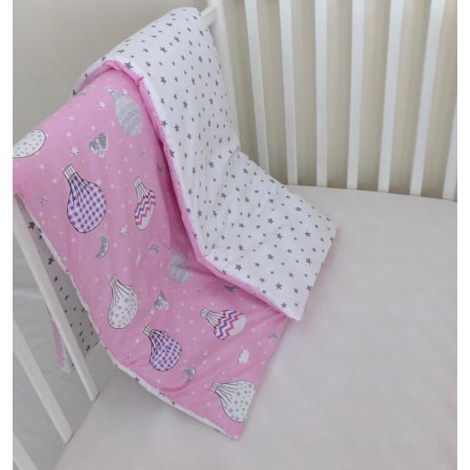 Anett Newborn Baby Bedding Set, ِAirships - Pink