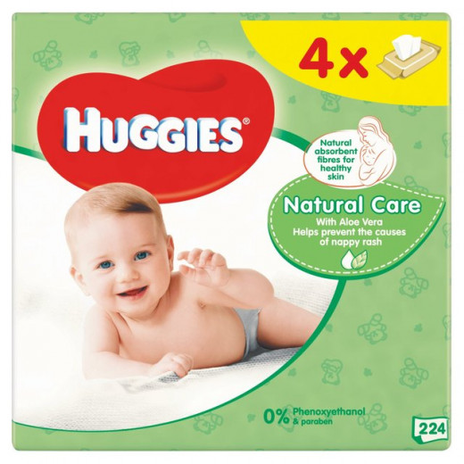 Huggies Natural Care Baby Wipes 4 x 56 per pack