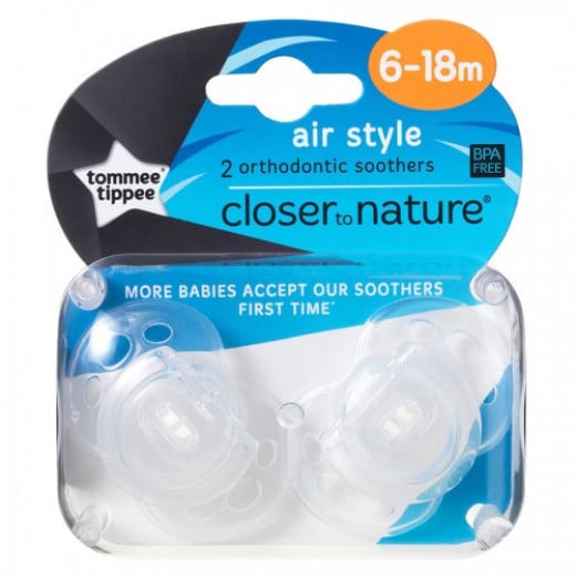Tommee Tippee Soother Air Style, 6-18 months, Clear