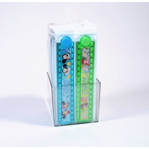 Mickey Mouse Plastic Ruler, 30 cm, Green or Blue - Green