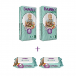 Bambo Nature Size 4 Big Package, 2 Diaper Packs + 2 Wipes
