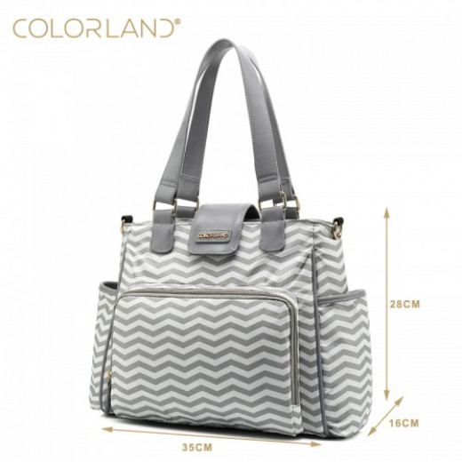 Colorland Travel Changing Tote Bag with Built, Chevron Grey