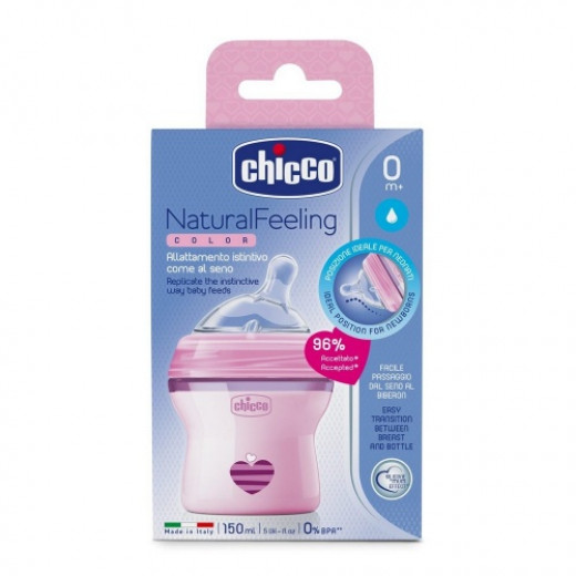 Chicco - Natural feeling 0M+ 150 ml Regular Flow - Pink