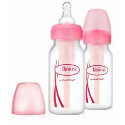 Dr. Brown's Narrow Neck Options Bottle - 120Ml Pack of 2 - Pink