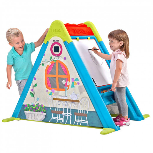 Feber Play and Fold Activity House 3 in 1 Playset, Easy to Store, Indoor and Outdoor, Multicolor