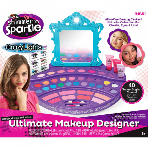 Cra-Z-Art Shimmer N Sparkle Ultimate Makeup Designer Lighted Mirror Table Top Vanity