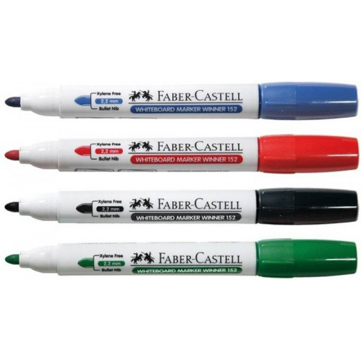 فابر كاستل قلم ماركر للسبورة البيضاء مستدير ، أخضر