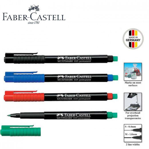 Faber Castell OHP Permanent Marker M- Green, 10 Pieces