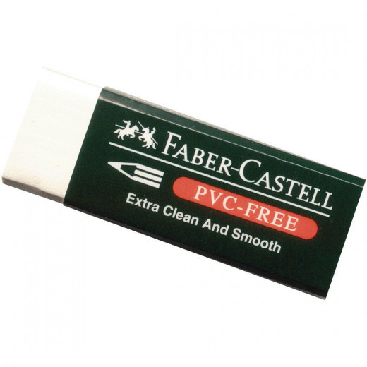 Faber Castell PVC Free Eraser With Sleeve white Color, 20 Pieces