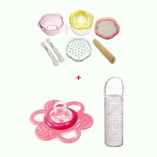 Farlin 7-IN-1 Baby Food Maker Offer - Buy One 7-IN-1 Baby Food Maker and get Bottle Holder & Refillable Cooling Gum Soother (Pink) For FREE