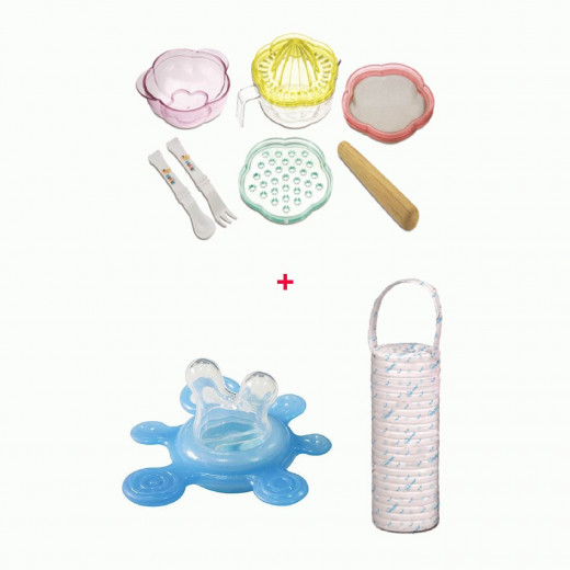 Farlin 7-IN-1 Baby Food Maker Offer - Buy One 7-IN-1 Baby Food Maker and get Bottle Holder & Refillable Cooling Gum Soother (Blue) For FREE