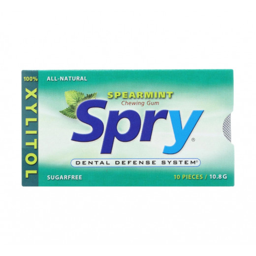 Spry Spearmint Chewing Gum Xylitol, 10 pieces