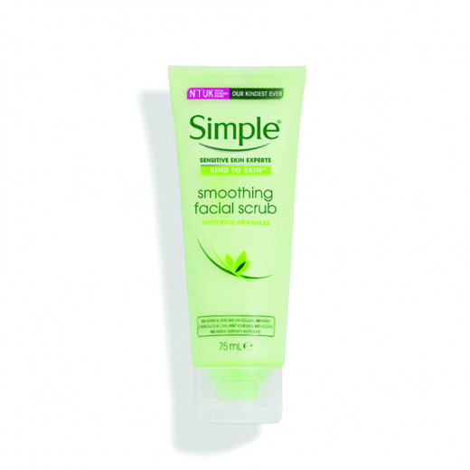 Simple Kind to Skin Smoothing Facial Scrub with Rice Granules 75 ml
