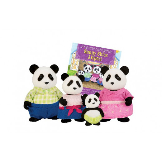 Li'l Woodzeez The Skyhopper Panda Family with storybook