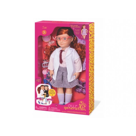 Our Generation Doll by Battat- Sia 18" Deluxe Posable Twin Science Fashion Doll with Book & Accessories- for Age 3 Years & Up