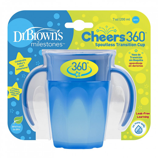 Dr. Brown's Cheers 360 Spoutless Training Cup, 6m+, 200ml, Blue