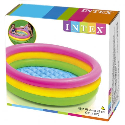 Intex Sunset Glow Inflatable Colorful Baby Swimming Pool, Multicolored