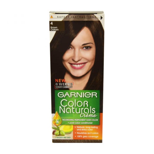 Garnier Color Naturals Nourishing Cream Hair Dye, 4 Brown