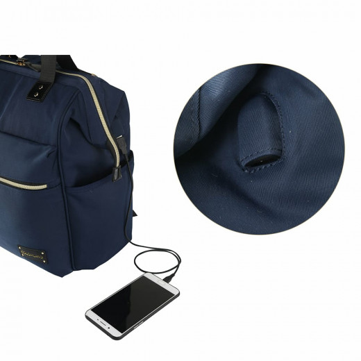 ColorLand Zara Unisex Baby Diaper school Backpack water Resistant (Navy Blue)