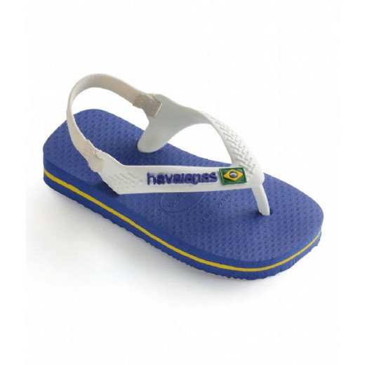 Havaianas Baby Brasil Logo, Blue, Size 25/26