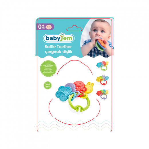 Babyjem Teether Rattle Toy, Yellow Color