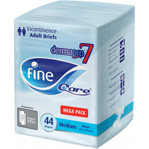 Fine Care Incontinence Unisex Diapers, Waist 75-110 Cm, Medium, Pack of 44