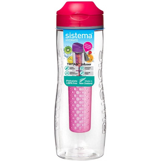 Sistema Hydrate Tritan Fruit Infuser Bottle-800 ml, Red