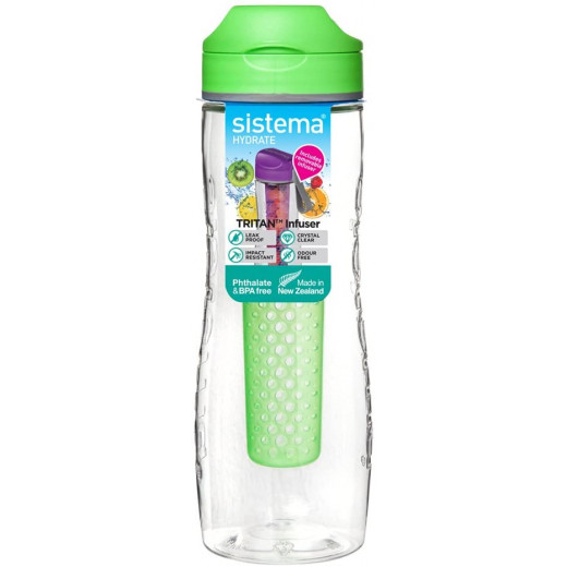 Sistema Hydrate Tritan Fruit Infuser Bottle-800 ml, Green