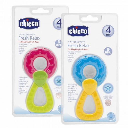 Chicco Fresh Relax Ring With Handle Teether, Fuchsia