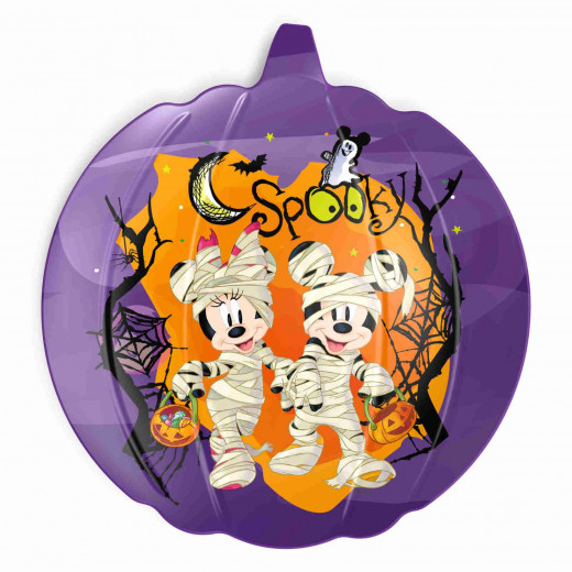 Zak Designs Mickey And Minnie Halloween 8in Pumpkin Plate