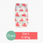 Pure Born - Organic Nappy Size 5, Cyrine Limited Edition Print, 11-18 Kg, 22 Nappies, Watermelon